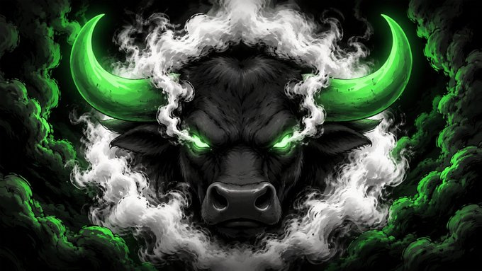 Bullfart — toxic green bull with smoke plume
